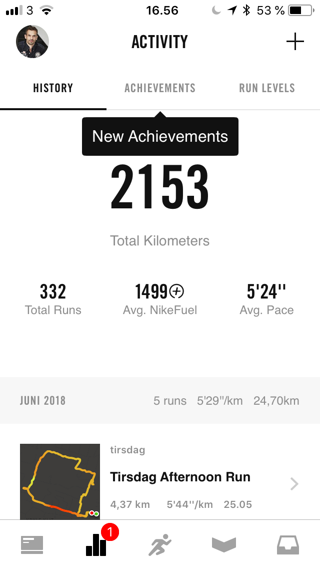 Screendump fra Nike Running