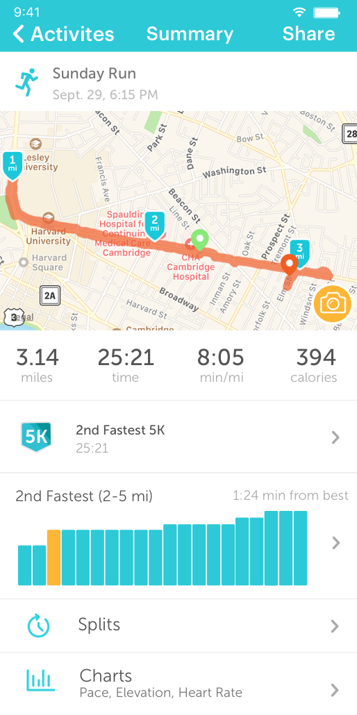 Screendump fra Runkeeper